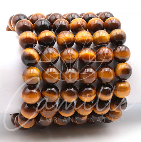 Bracelet œil de tigre 12 mm, grade AA