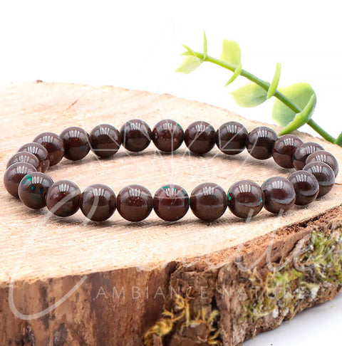 Bracelet en pierre Azurite chrysocolle 8 mm