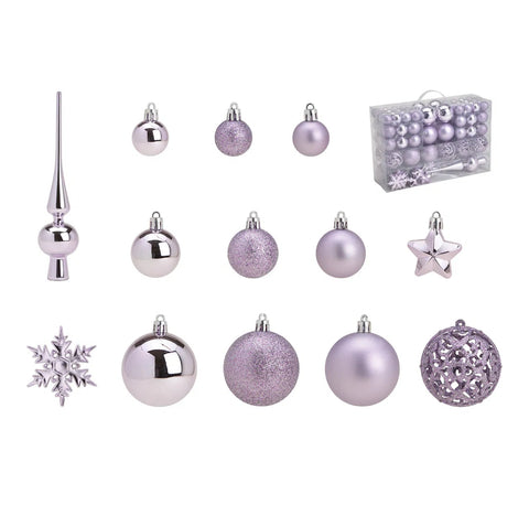 Lot de 111 boules de Noël violet