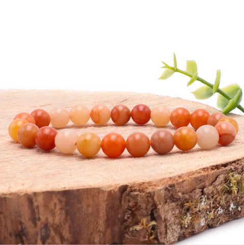 Bracelet en Aventurine orange 8 mm