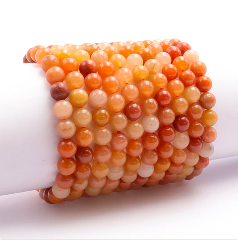 Bracelet en Aventurine orange 8 mm