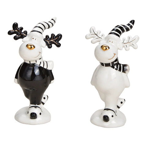 Lot de 2 cerfs en céramique