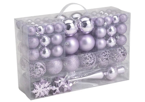 Lot de 111 boules de Noël violet