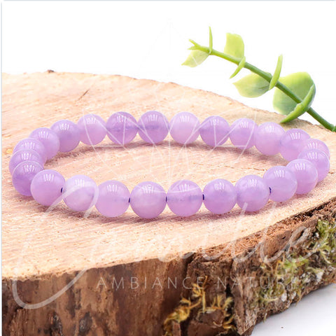 Bracelet en améthyste lavande 8 mm