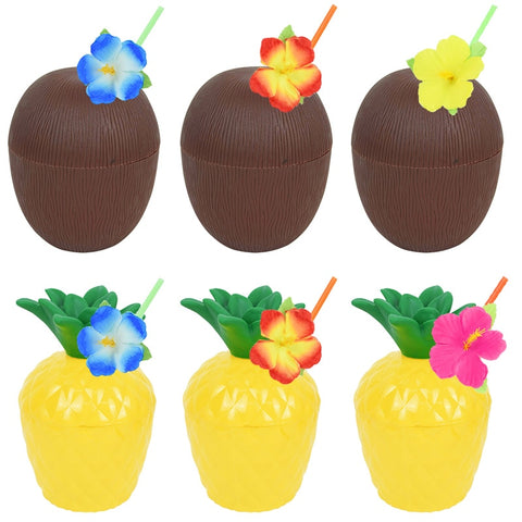 lots de 12 Gobelets noix de coco et ananas