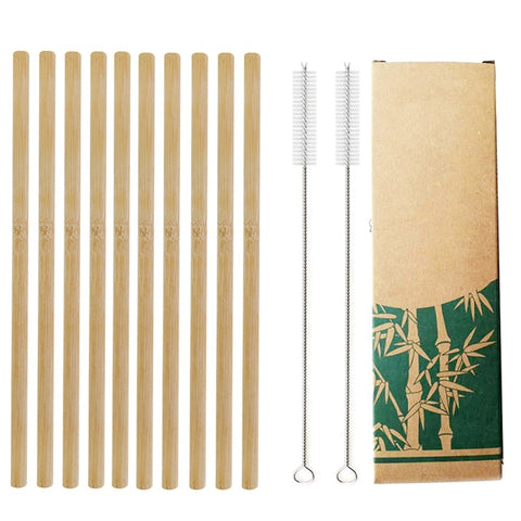 Paille en bambou naturel
