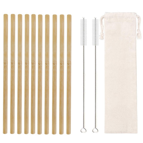 Paille en bambou naturel