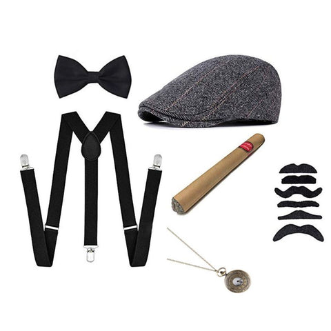 Ensemble d'accessoires de fête pour hommes thème Gatsby
