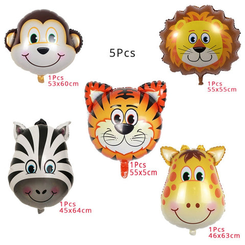 ballons animaux de la jungle 5pcs