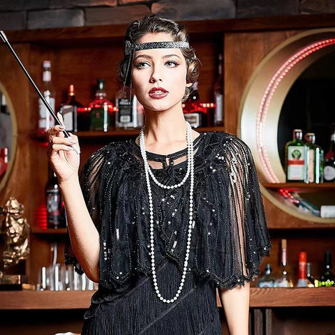 Cape courte Vintage à rabat, Charleston / Gatsby