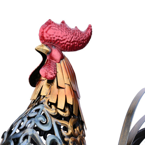 Sculpture coq métal argenté, décoration pâques