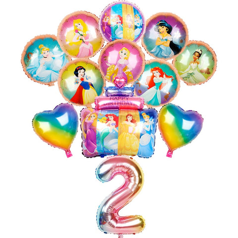Kit de ballons chiffres et princesses Disney 12pcs