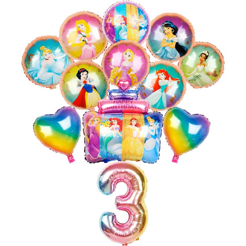 Kit de ballons chiffres et princesses Disney 12pcs