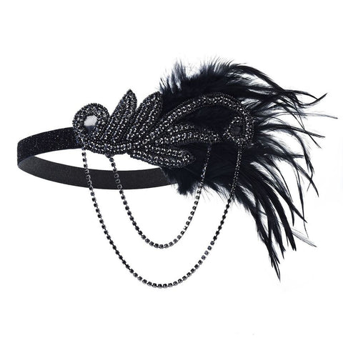 Serre tête à plume Gatsby/Charleston