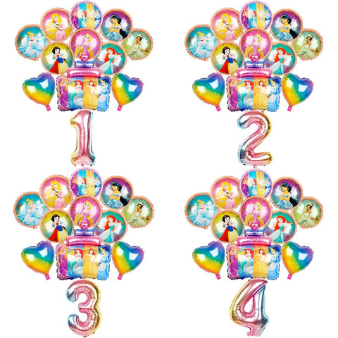Kit de ballons chiffres et princesses Disney 12pcs