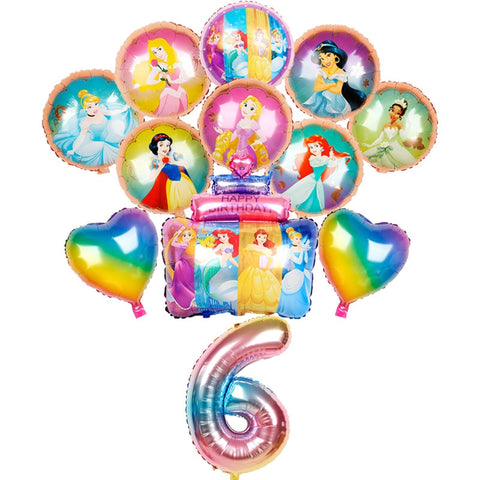 Kit de ballons chiffres et princesses Disney 12pcs