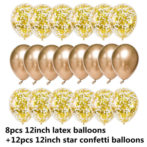 lot de ballons en latex , confettis