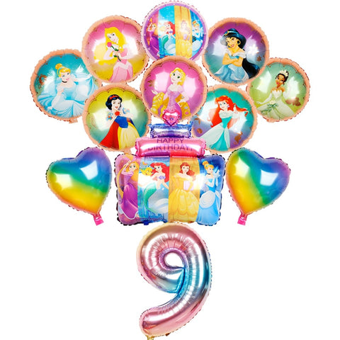 Kit de ballons chiffres et princesses Disney 12pcs