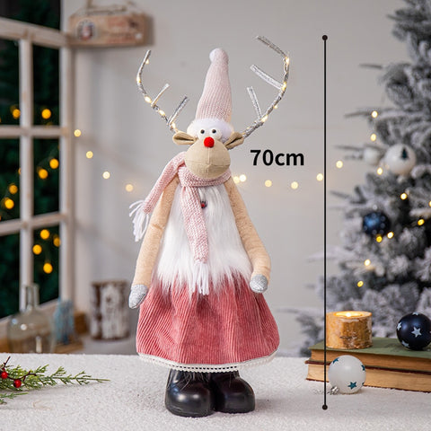 Renne de Noël rose 70cm