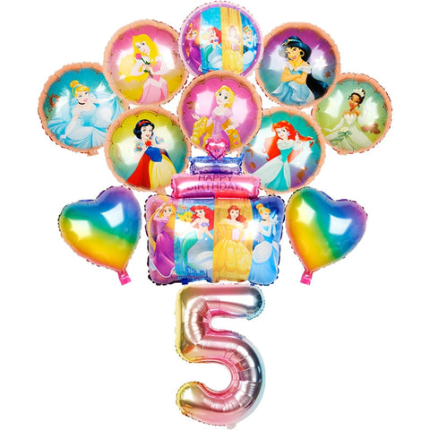 Kit de ballons chiffres et princesses Disney 12pcs
