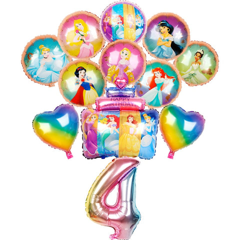 Kit de ballons chiffres et princesses Disney 12pcs