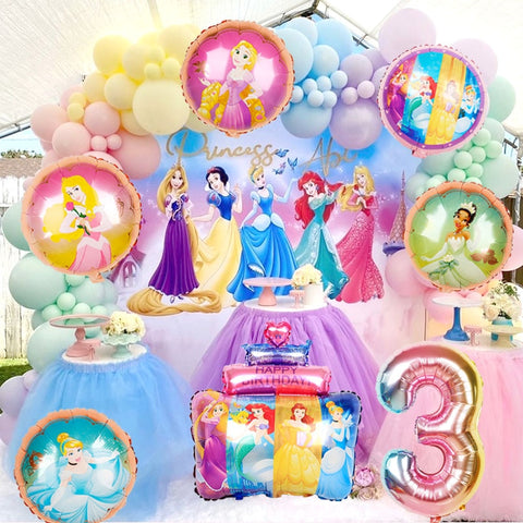 Kit de ballons chiffres et princesses Disney 12pcs