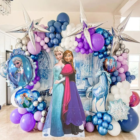 kit ballons Reine des neiges 160pcs