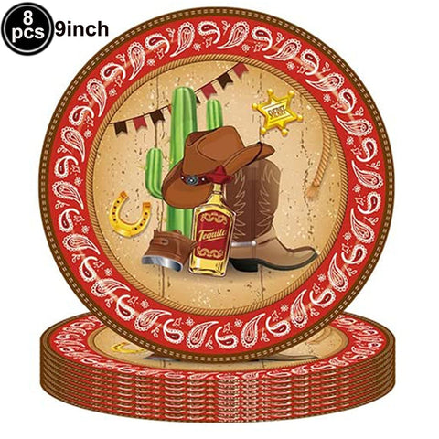 Assiette jetable cowboy