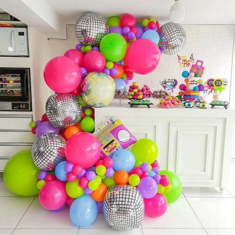 Kit arche à ballons disco 91pcs