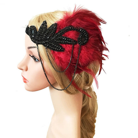 Serre tête à plume Gatsby/Charleston