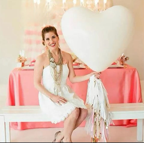 Ballon Cœur blanc 91cm