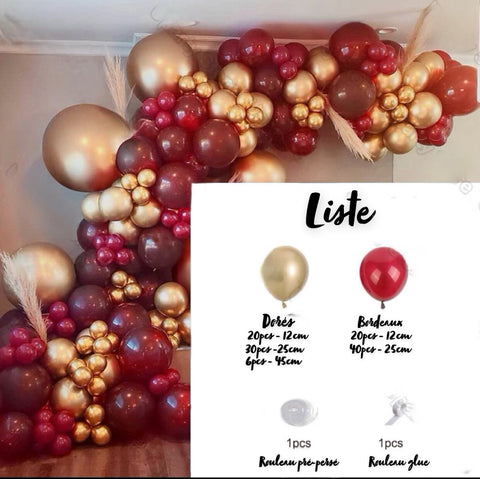 Arche de ballons rouge/or