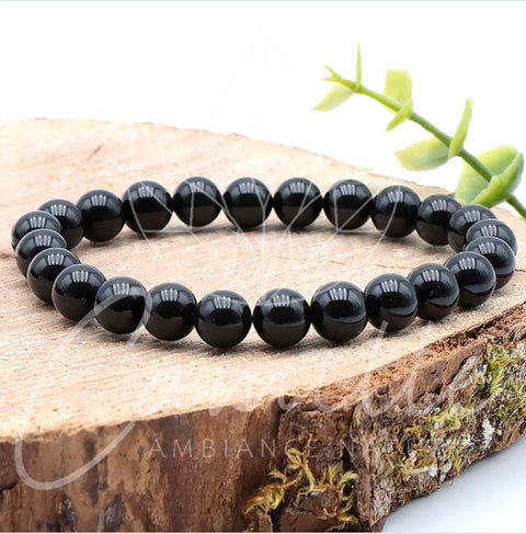 Bracelet en Tourmaline noire 8mm grade A