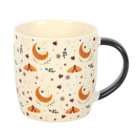 Mug en céramique ivoire avec motif lune de récolte Automne Magique
