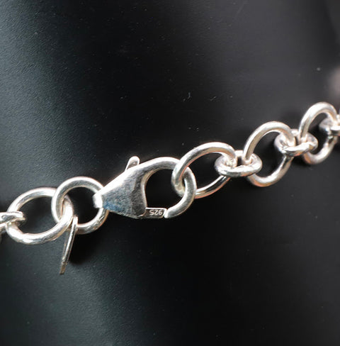 Bracelet argent 925 et péristerite AA+ numéroté 0168