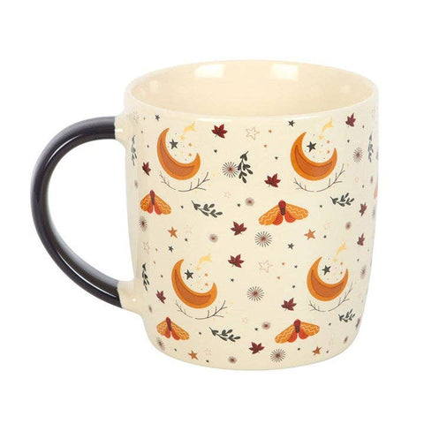 Mug en céramique ivoire avec motif lune de récolte Automne Magique