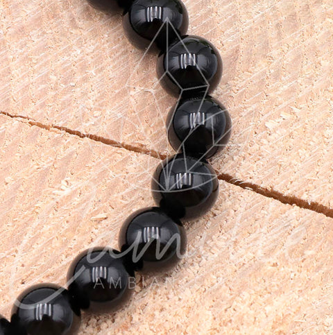 Bracelet en pierre Onyx, 8 mm