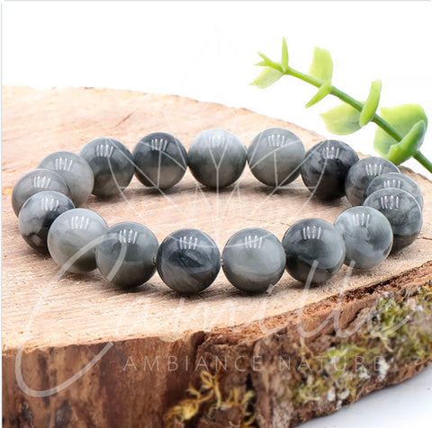 Bracelet tourmaline œil de chat, 12 mm, grade AB