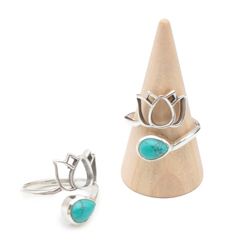 Bague en argent 925 et turquoise de Chine AAA