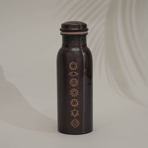 Bouteille d'eau en cuivre pur 7 chakras antique ± 750 ml – 250 g