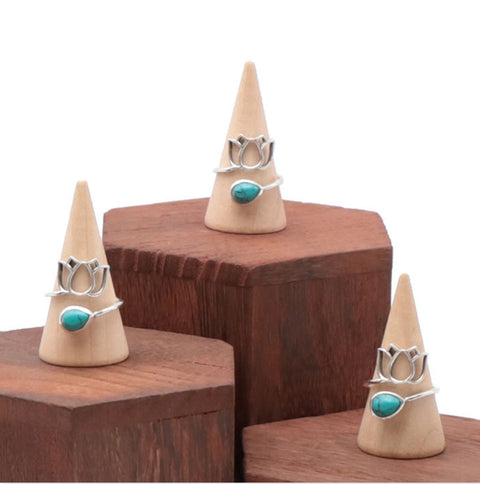 Bague en argent 925 et turquoise de Chine AAA