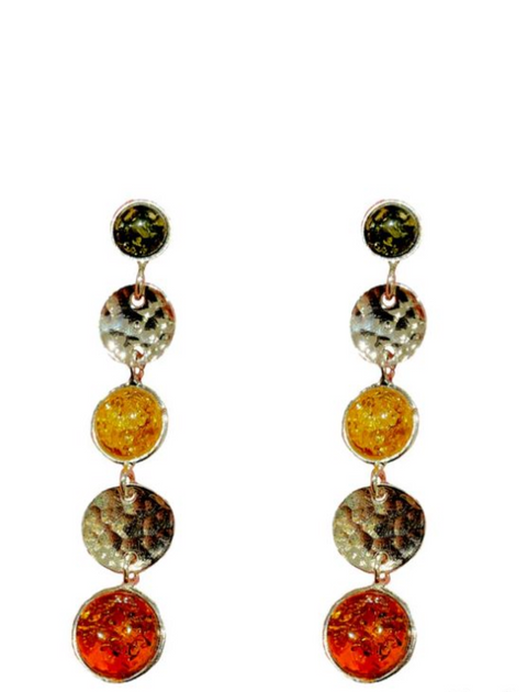 Boucle d’oreille Ambre et Argent 925