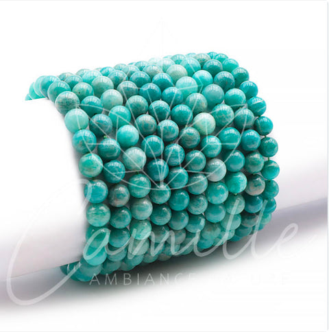 Bracelet en pierre, Amazonite de Russie