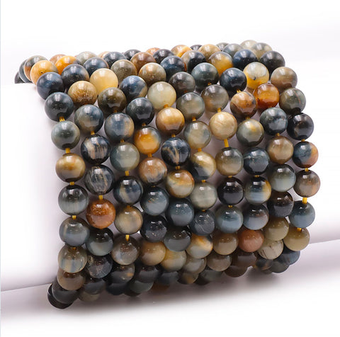 Bracelet œil de tigre doré 8mm