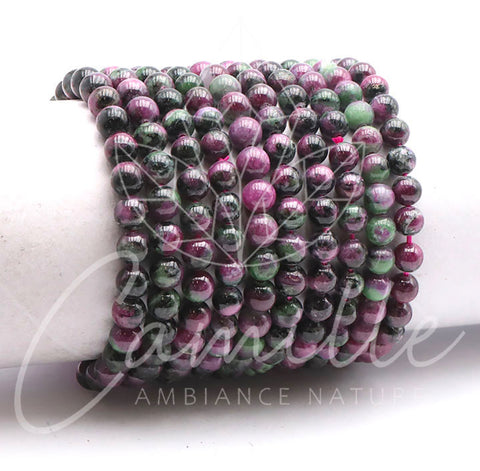 Bracelet rubis zoïsite 8mm grade AAA