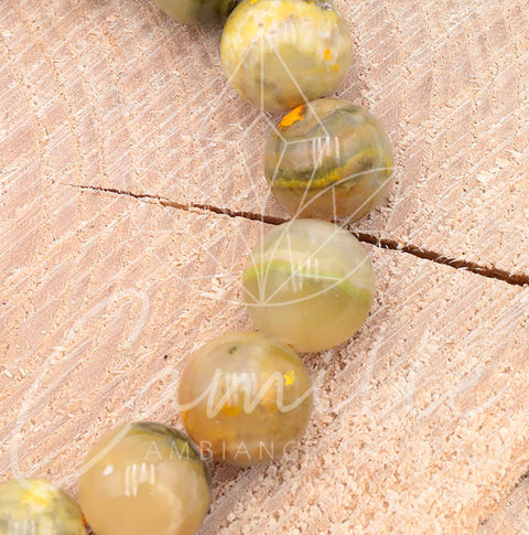 Bracelet en jaspe, Bumblebee, 12 mm, grade A