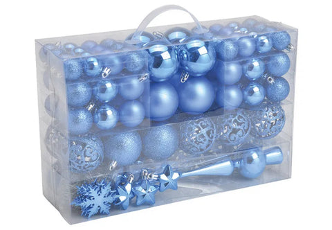 Lot de 111 boules de Noël bleu