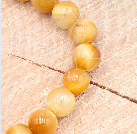 Bracelet, œil de tigre doré, 8 mm grade AA