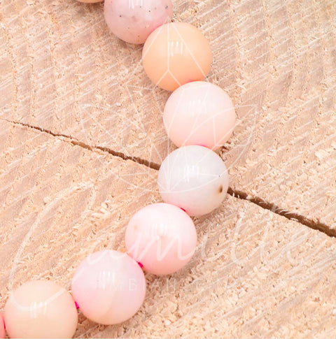 Bracelet en opale rose 8 mm grade AA