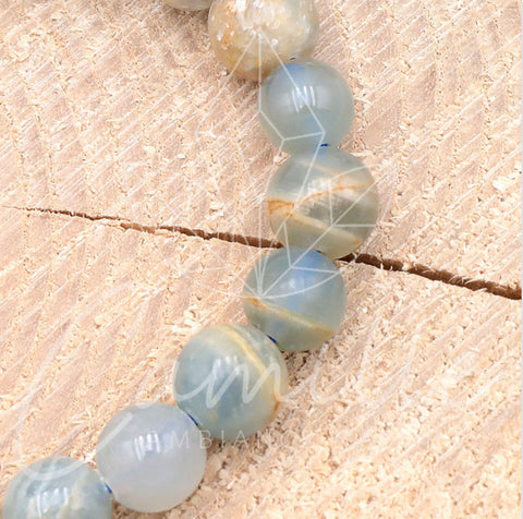 Bracelet en pierre calcite bleu sur Gangue 8 mm